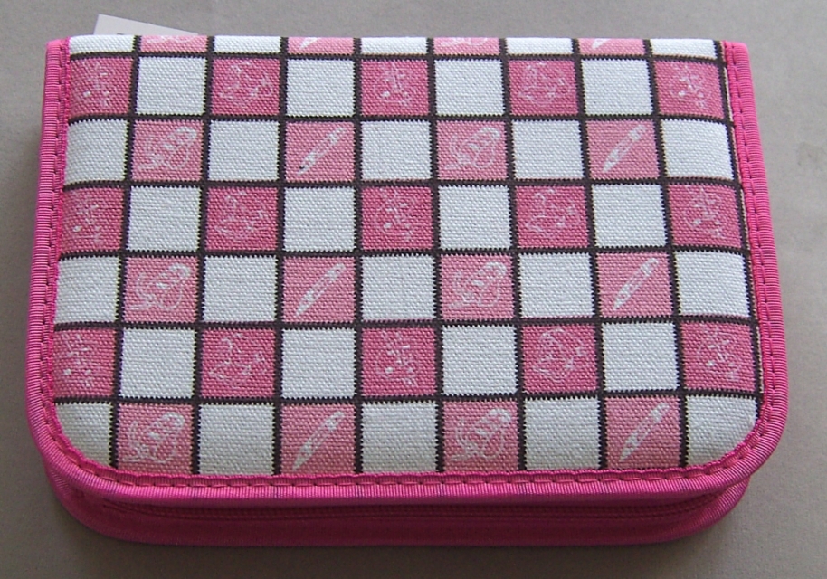 EBERHARD FABER Inhalt Schüleretui mit 2 Klappen 50 Teile Karos pink