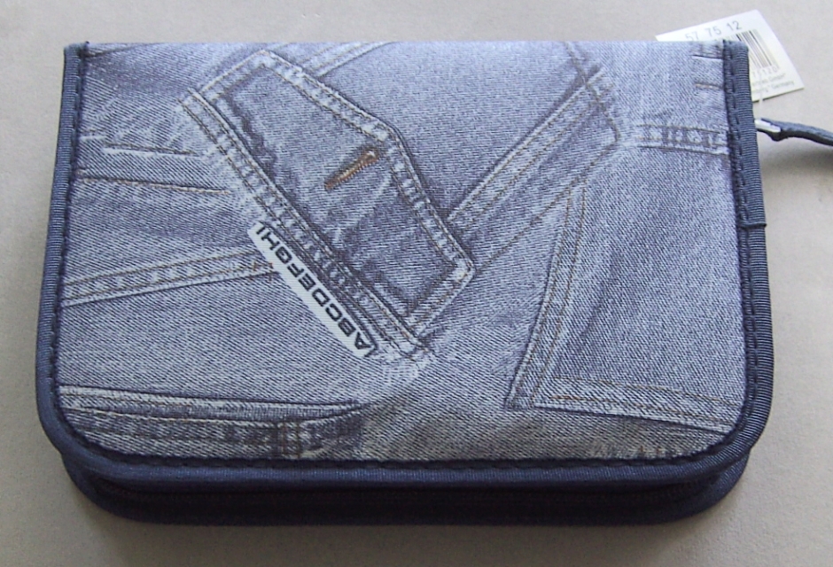 EBERHARD FABER Inhalt Schüleretui mit 2 Klappen 50 Teile Jeans blau