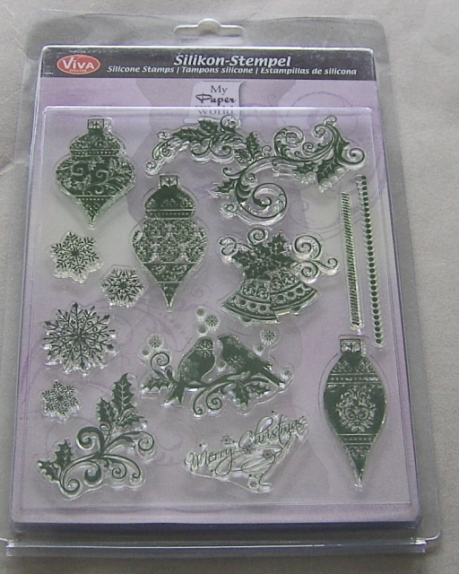 VIVA Decor Transparente Silikon-Stempel "Weihnachtskugeln und Schnörkel"