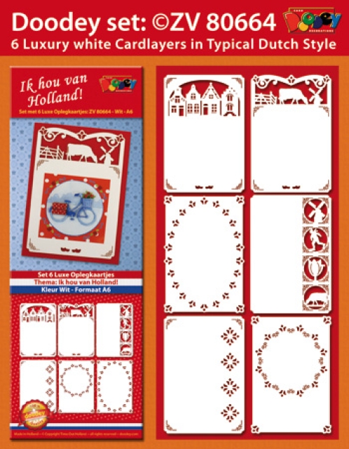 Set aus 6 Kartenauflegern Typically Dutch