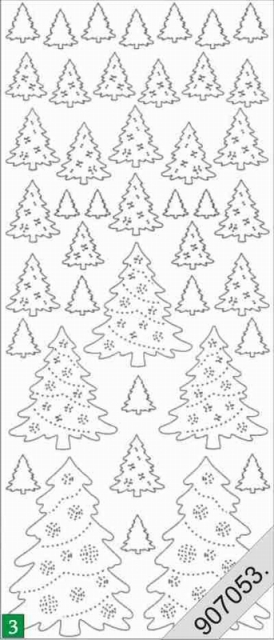 Stickerbogen 10 x 23 cm holografisch Baum Grün