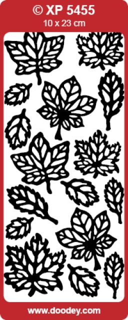 Stickerbogen 10 x 23 cm transparent Blätter silber