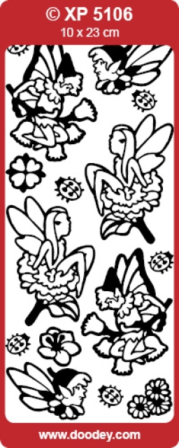 Stickerbogen 10 x 23 cm Aufkleber Hologramm Garden Fairies purple