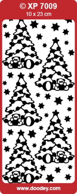Stickerbogen 10 x 23 cm Aufkleber Transparent Christmas Tree silber