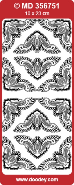 MD Sticker transparent Ecken gold