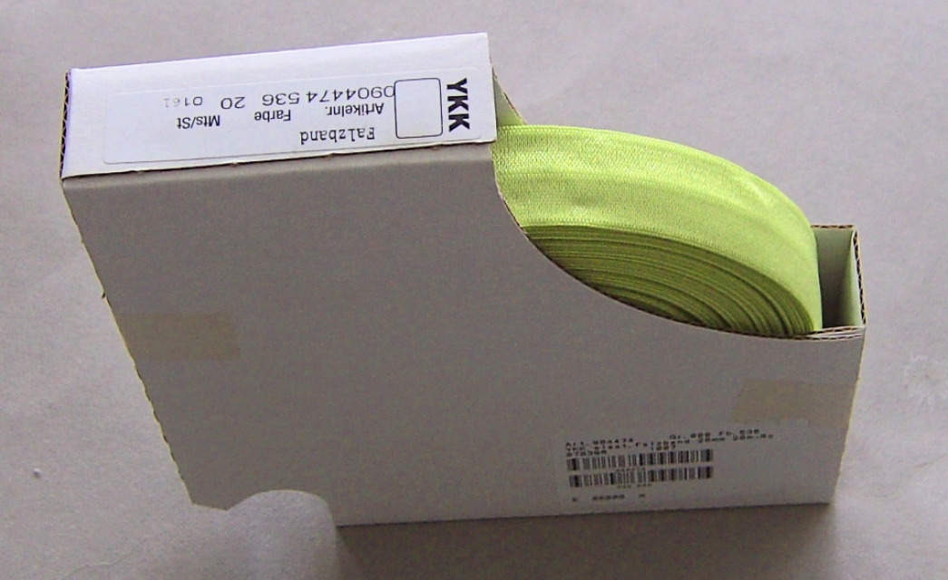 YKK Elastisches Falzband 20 mm pro Meter gelbgrün