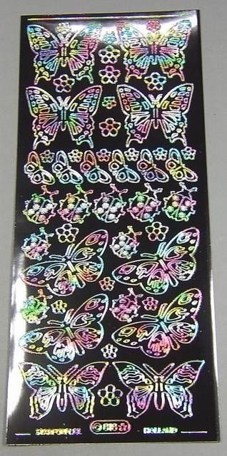 Stickerbogen 10 x 23 cm Marienkäfer und Schmetterlinge