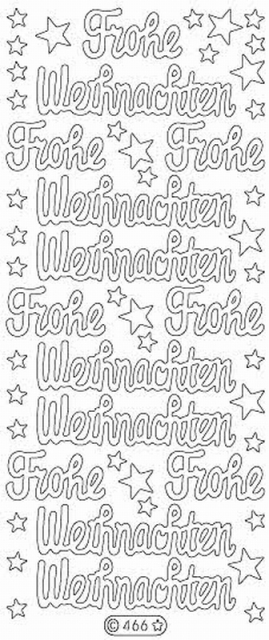 Stickerbogen 10 x 23 cm ""Frohe Weihnachten"" Glitzer gold