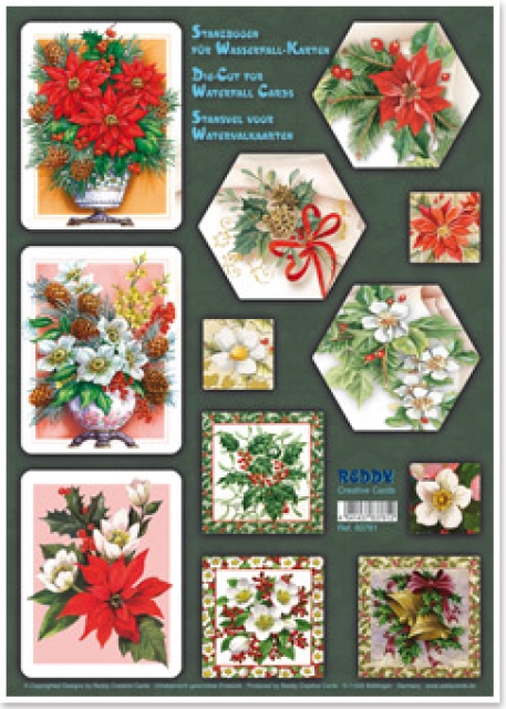 Reddy Cards Bastelpackung Wasserfallkarten, Weihnachtsblumen
