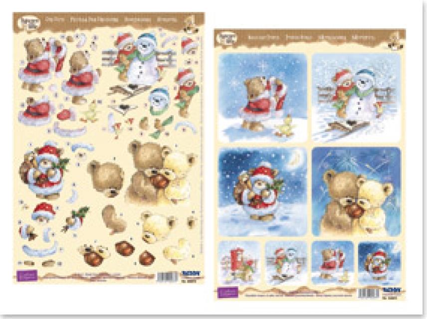 Reddy Cards "Popcorn the Bear" Christmas 3D Stanzbogen Set 4