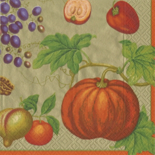 Caspari Lunch Serviette pro Stück Gold Jardin d'Automne