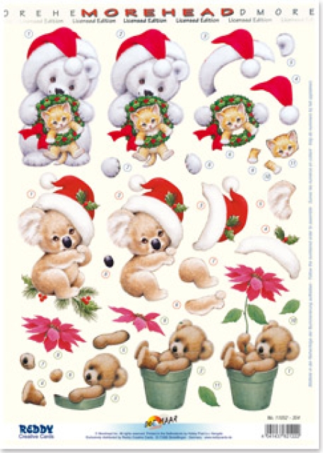 3D Stanzbogen Moreheads Weihnachtsbärchen