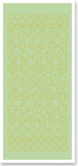 Stickerbogen 10 x 23 cm Kleine Blüten gold-perlmutt-grün