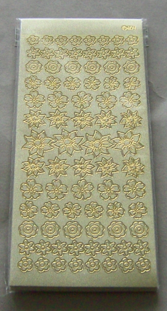 Stickerbogen 10 x 23 cm Perlmuttecken mit französischen Lilien gold-perlmutt-gold