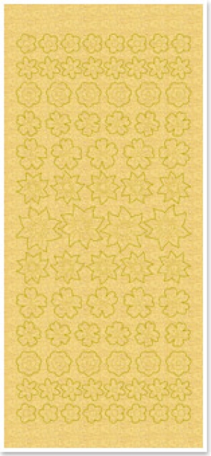 Stickerbogen 10 x 23 cm Perlmuttecken mit französischen Lilien gold-perlmutt-gold