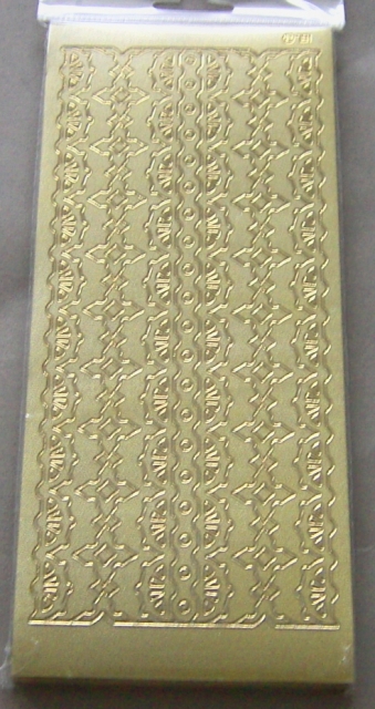 Stickerbogen 10 x 23 cm Perlmuttränder mit Spitzenmuster 1 gold-perlmutt-gold