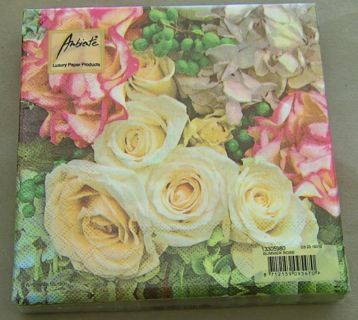 Ambiente Lunch Serviette 33 x 33 cm pro Stück Summer Rose