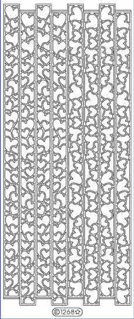 Le Suh Stickerbogen 10 x 23 cm Rahmen Herzen gold