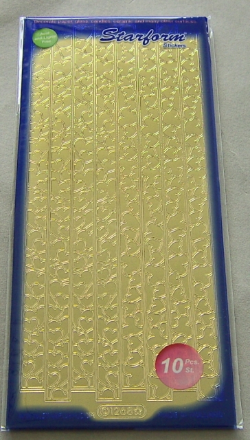 Le Suh Stickerbogen 10 x 23 cm Rahmen Herzen gold