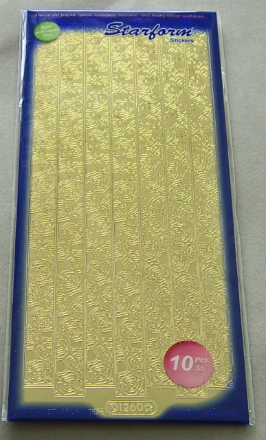Le Suh Stickerbogen 10 x 23 cm Rahmen Rosen gold