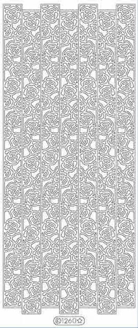 Le Suh Stickerbogen 10 x 23 cm Rahmen Rosen gold