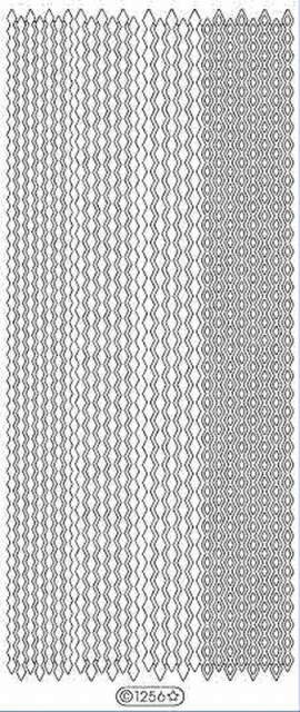 Le Suh Stickerbogen 10 x 23 cm Rahmen Linien zick-zack gold