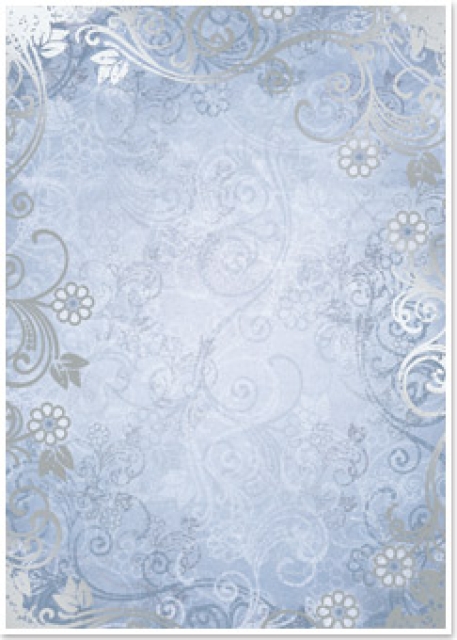 Reddy Cards Deko-Karton "Floral" graublau, silber-laminiert