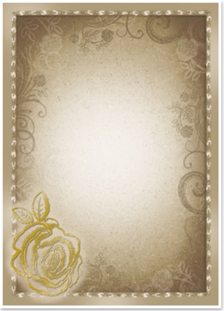 Reddy Cards Deko-Karton "Rose" honig, gold-laminiert