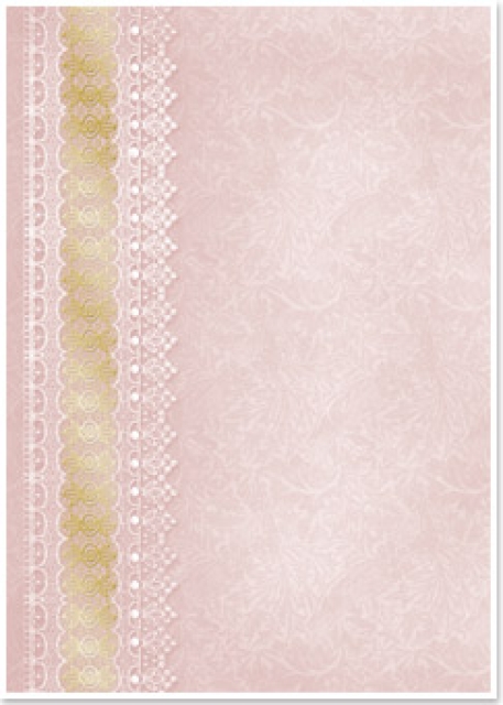 Reddy Cards Deko-Karton "Spitzen" rosé, gold-laminiert