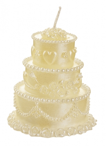 Kerze Hochzeitstorte II creme