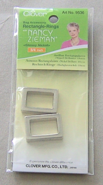 Clover Nancy Zieman Rechteck-Ringe 18 mm Hochglanznickel