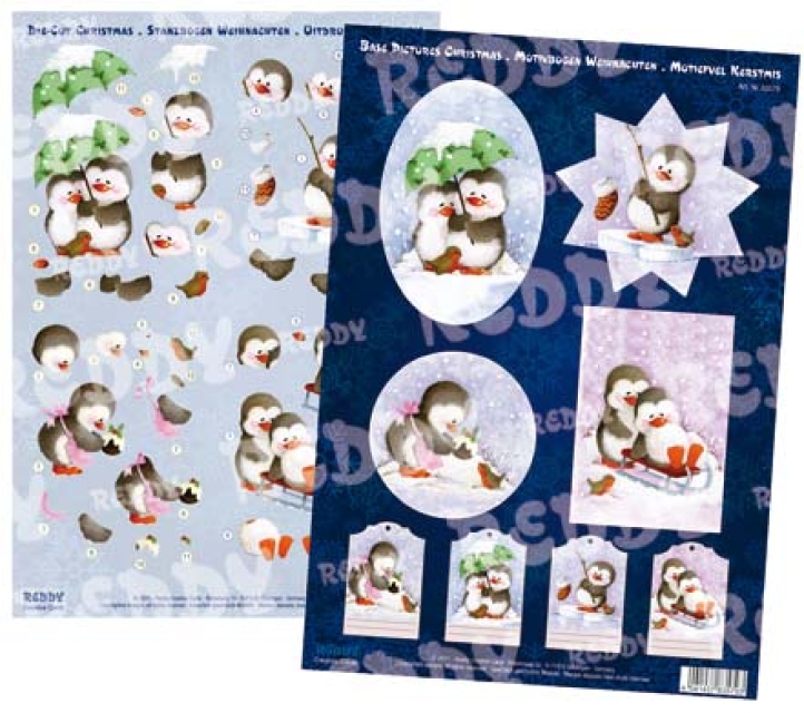 Reddy Cards 3 D Stanzbogenset "Pinguine"