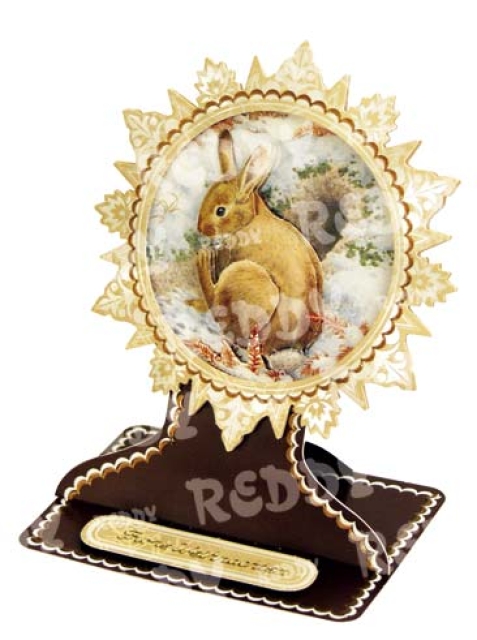 Reddy Cards Bastelset für 4 Aufstellkarten "Waldtiere im Winter"