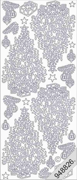 Le Suh Stickerbogen 10 x 23 cm Weihnachtsbaum gold