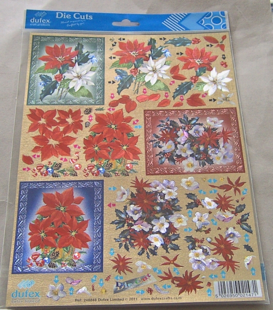 Reddy Cards Dufex 3 D Stanzbogen Weihnachtsblumen