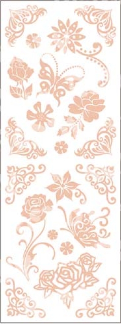 Reddy Cards Rubbel  Glitter-Transfer Blumen und Schmetterlinge 3, rosa