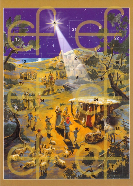 Adventskalender-Karte "Krippenszene"
