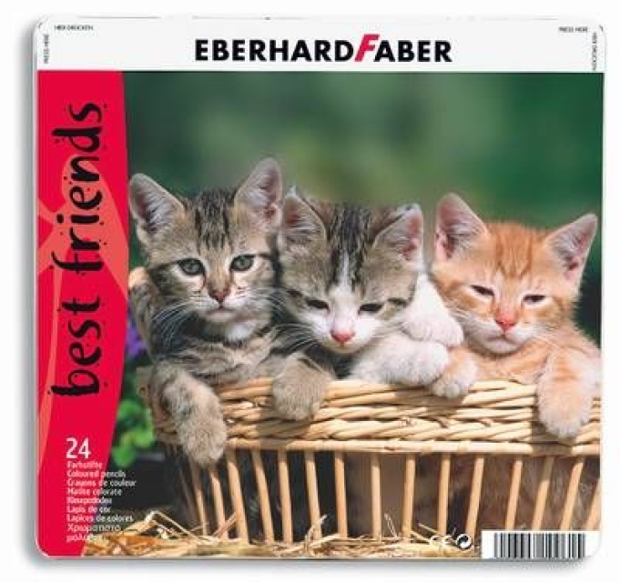 EBERHARD FABER 24 Farbstifte Metalletui Katzen