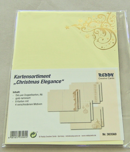 Reddy Cards DeLuxe Doppelkarten-Set gold-laminiert, creme