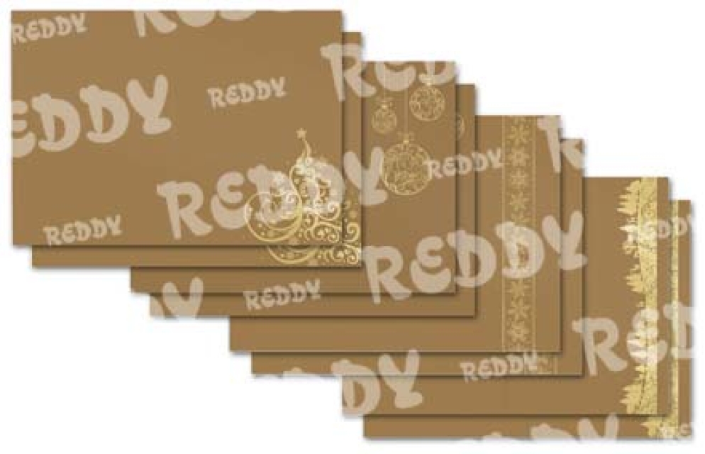 Reddy Cards DeLuxe Doppelkarten-Set gold-laminiert, gold
