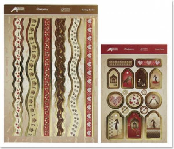 Reddy DeLuxe Stanzbogen gold laminiert, Barking Borders