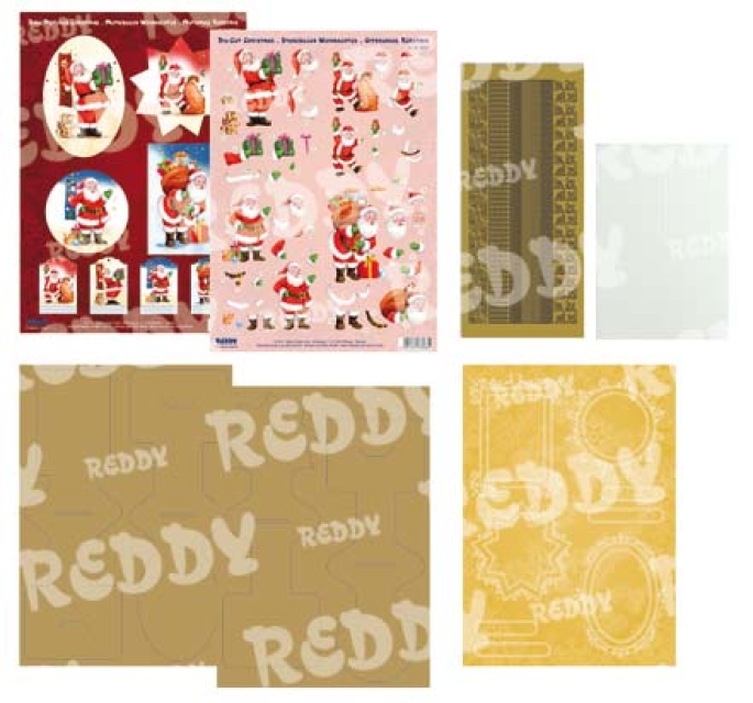 Reddy Cards Bastelset für 4 Aufstellkarten Weihnachtsmänner
