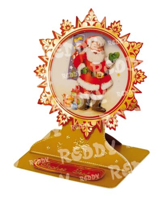 Reddy Cards Bastelset für 4 Aufstellkarten Weihnachtsmänner