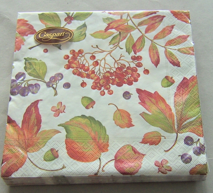 Caspari Dinner Serviette pro Stück Golden Autumn Ivory