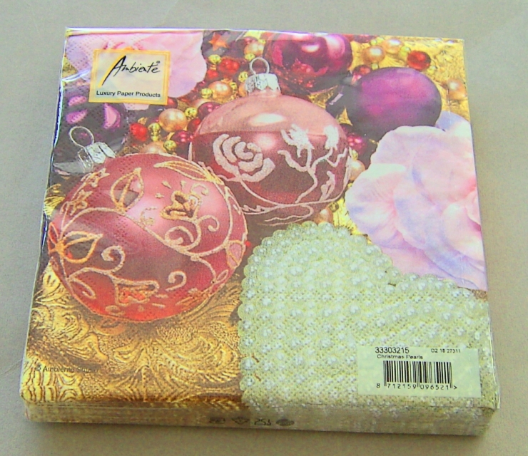 Ambiente Lunch Serviette 33 x 33 cm pro Stück Christmas Pearls