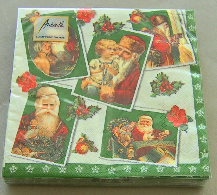 Ambiente Lunch Serviette 33 x 33 cm pro Stück Classic Santa Green