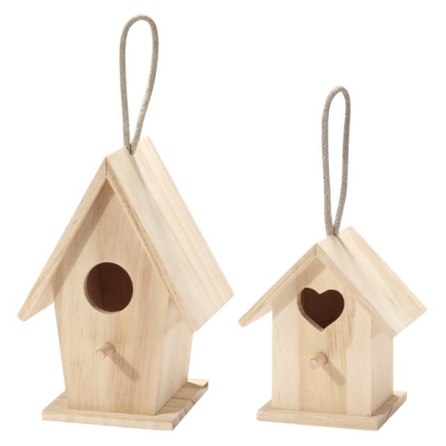 Hobbyfun Holz-Vogelhäuschen 13 x 11 x 19 cm