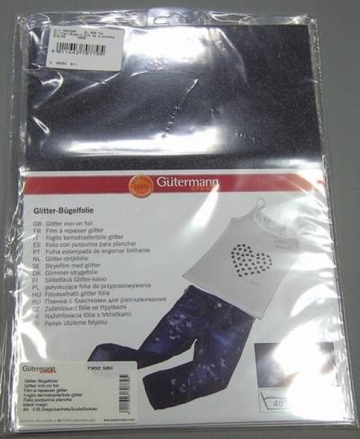 Gütermann Glitter Bügelfolie black magic