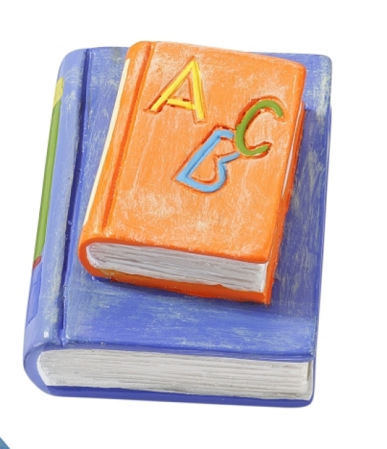 Hobbyfun Dekoteil Bücher orange blau 4 cm