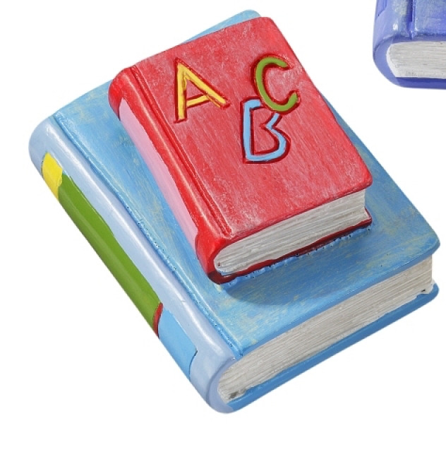 Hobbyfun Dekoteil Bücher rot / hellblau 4 cm